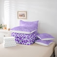 thumbnail image 6 of Erosebridal Purple Cheetah Print 7 Pieces Bedding Comforter Set,Leopard Animal Texture Pattern Full Bedding Set For Girls Kids,Reversible, 6 of 7