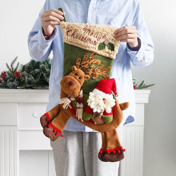 Adornos navideños, adornos navideños, regalos navideños, calcetines de nieve grandes de Papá Noel con patas largas, regalos navideños, adornos para árboles de Navidad, artículos decorativos