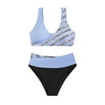 thumbnail image 1 of Ketyyh-chn99 Womens Tankini Bathing Suits Tankini 2024 Womens High Waisted Tankini Set Tie Knot High Rise Two Piece Swimsuits Bathing Suits Light Blue,S, 1 of 5