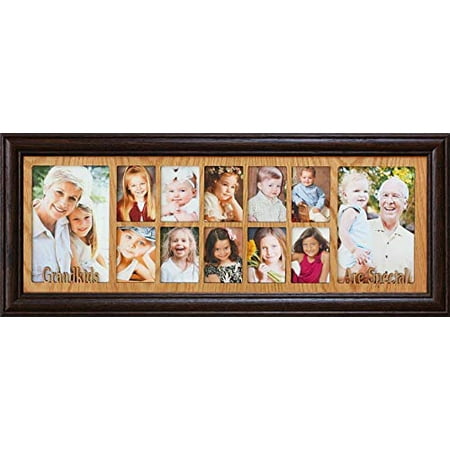 7x20 Grandkids Are Special Multi Portrait Collage Picture Frame Light Medium Oak Insert With Wonderful Gift For Grandma Or Grandpa From The