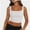 White, variant on Women’s Sleeveless Crop Tops Square Neck Workout Fitness Basic Cropped Tank Top