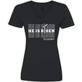 thumbnail image 3 of Inktastic He Is Risen Mirror Words Women's V-Neck T-Shirt, 3 of 5