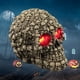 thumbnail image 4 of Estatua de cabeza de esqueleto de Halloween con luces LED, figura de cabeza de esqueleto de resina novedosa, accesorios para casa embrujada, decoración de mesa, escritorio, hogar y oficina., 4 of 6