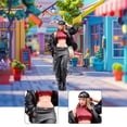 thumbnail image 1 of Figura de niña de pelo largo con chaqueta para dioramas de pie, juego de rol, escala 1:24, ideal para jardín de hadas, estación de tren., 1 of 8