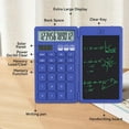 thumbnail image 2 of NEWYES Calculator with Writing Tablet, Portable Basic Calculator Notepad for Primary and Middle School Students, Black (Blue), 2 of 6