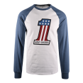 thumbnail image 1 of Harley-Davidson T-Shirt Homme Bleu #1 Race Raglan Graphique Manches Longues (S28), 1 of 8