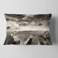 thumbnail image 2 of Designart Aerial View of Ocean Road Black - Seascape Throw Pillow - 12x20, 2 of 5