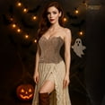 thumbnail image 5 of JASGOOD Corset Top for Women Textured Sheer Floral Lace Bustiers Cincher Lace-up Corset Overbust Top, 5 of 8