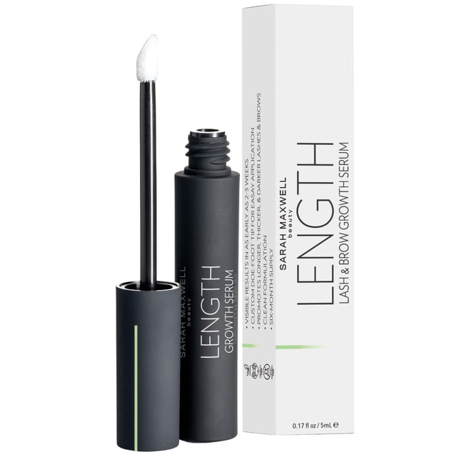 Sarah Maxwell Beauty - Suero de crecimiento de longitud para pestañas y cejas, vegano, sin parabenos, libre de crueldad - Mejora las pestañas y las cejas, tratamiento de belleza limpio para pestañas (