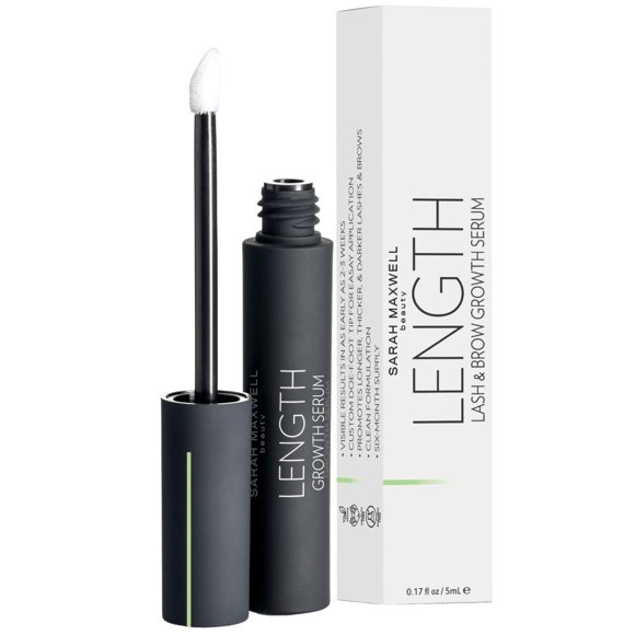 Sarah Maxwell Beauty - Suero de crecimiento de longitud para pestañas y cejas, vegano, sin parabenos, libre de crueldad - Mejora las pestañas y las cejas, tratamiento de belleza limpio para pestañas (