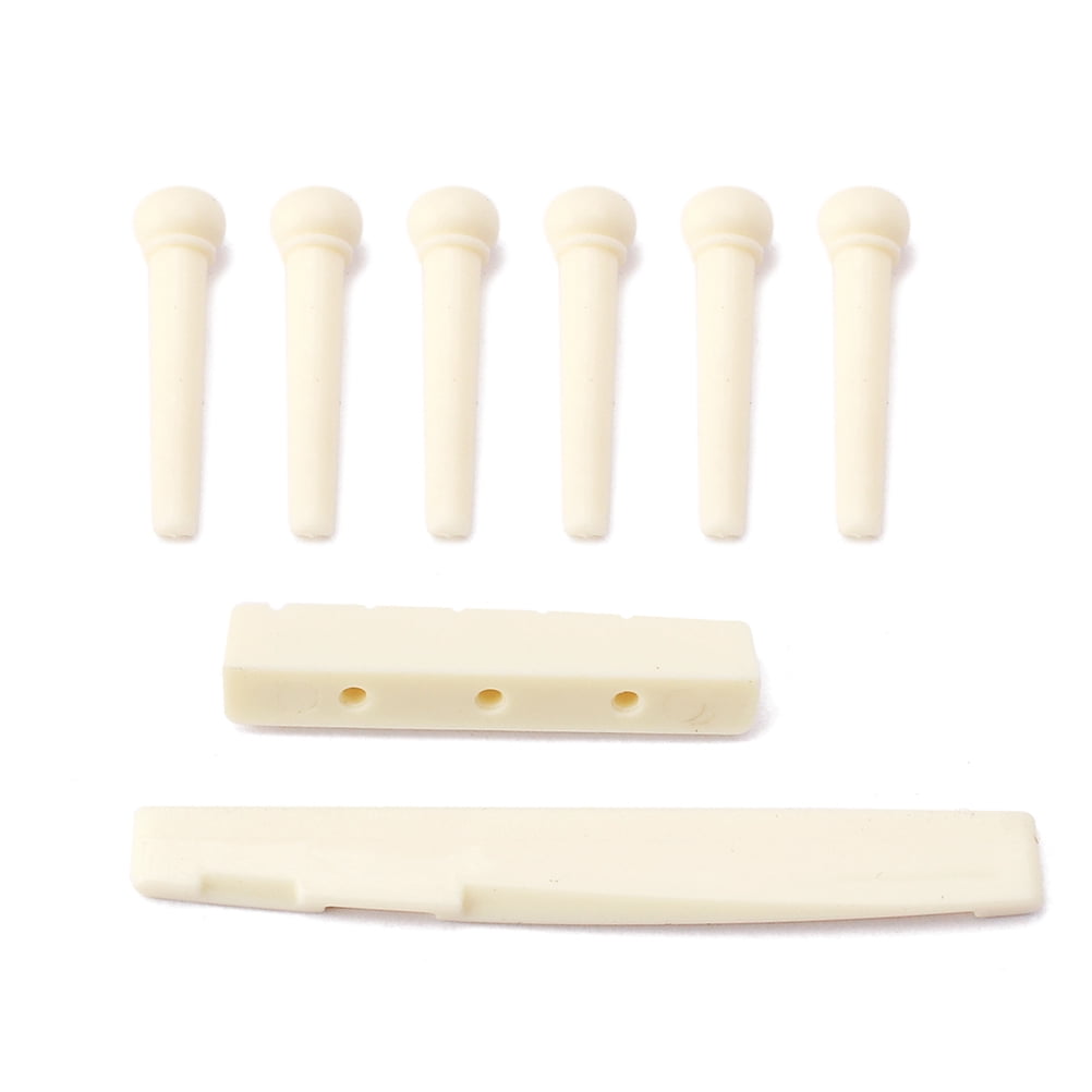 PAMINGONO 1Set Coffee Swallow Shape Wood Guitar Bridge and Accessories for Folk Guitar Replacement 11.9 x 2.1 x 0.4in