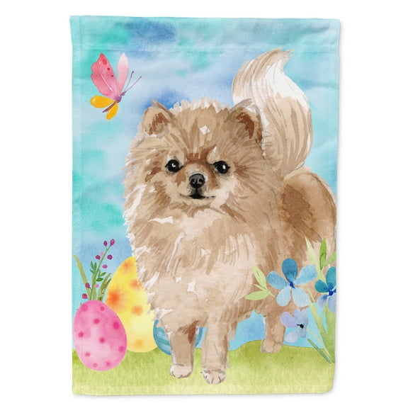 Pomeranian Easter Garden Flag