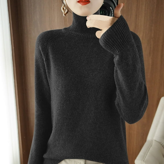 Sevevn Blouses for Women Women's Fashion R-Neck Long Sleeve Loose Solid Color Blouse Gift for Adults