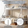 thumbnail image 5 of UIOWIO Twin XL over Queen Metal Bunk Bed Set with Stairs & Storage, Heavy Duty Queen Bunk Bed Frame for Adults & Teens, Includes 6" Memory Foam Mattresses, No Box Spring Needed, Withe, 5 of 9