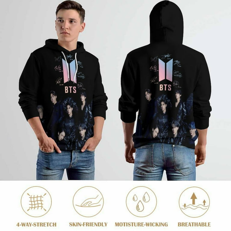 Kpop BTS Kpop BTS Hoodie 3D Print Pullover Hooded Long Kpop BTS Kpop BTS Hoodie 3D Print Pullover Hooded Long