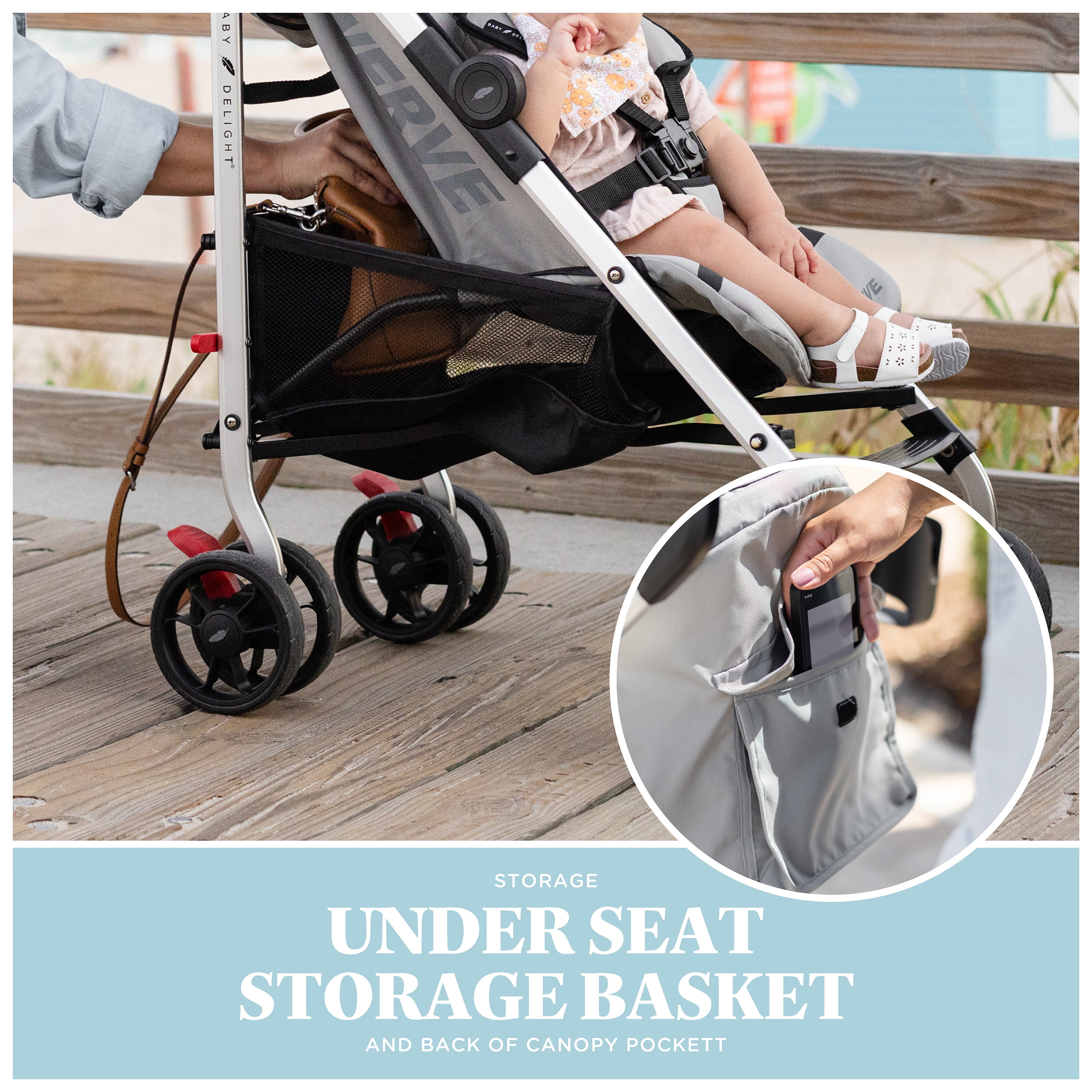 Baby Delight Swerve Baby Stroller, Grey