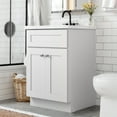 thumbnail image 3 of Design House Brookings 25" x 19" Assembled 2-Door Bath Vanity Base and Cultured Marble Top with Centerset Holes, Sherwin Williams® White/White, 3 of 6