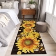 thumbnail image 4 of Runner Rug 2'x6', Sunflower Washable Non-Slip Hallway Runner Rugs, Yellow Floral Elegant Pastoral Flowers Watercolor Bedside Rugs Floor Mats Carpet Runners for Kitchen Bathroom Laundry Room, 4 of 8