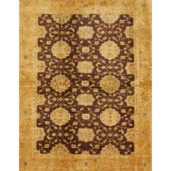Ahgly Company Indoor Rectangle Abstract Orange Oriental Area Rugs, 2' x 5'