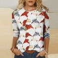 thumbnail image 2 of Savings Clearance 2025! asdoklhq Womens Plus Size Clearance,Printed Loose T-shirt 3/4 Sleeves Blouse Round Neck Casual Tops, 2 of 5