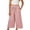 Pink, variant on Girls Linen Wide Leg Pants, Striped Casual Barrel Pants with Drawstring Waist and Pockets (Black, 8-9 Years)