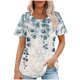 thumbnail image 2 of Fiudx Ropa de Mujer Top Estampado con Cuello Redondo y Manga Corta Informal para Mujer a La Moda, 2 of 6