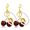 #B 2Pcs Red Pearl Cherry Keychain, variant on 2Pcs Bow Pearl Keychain for Women, Satin Bow Wristlet Key Ring, Cute Pearl Beaded Bag Charm Pendant, Fashion Purse Handbag Backpack Car Key Accessories