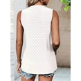 thumbnail image 5 of Tank Tops for Women Sleeveless Eyelet Shirts White L, 5 of 7