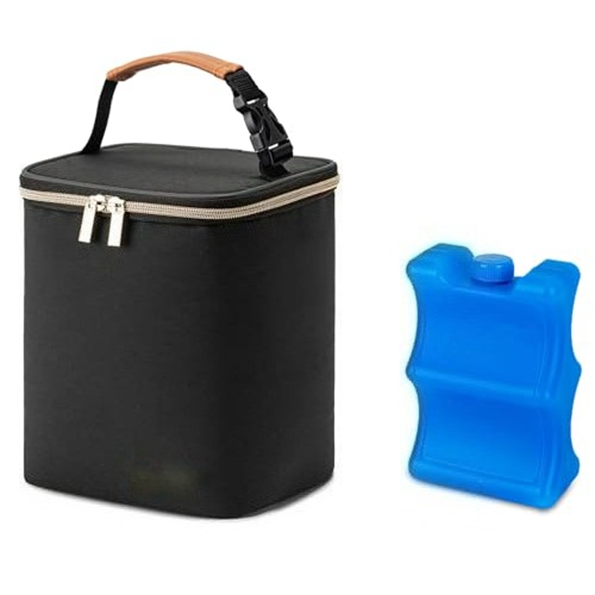 Haimei Breastmilk CoolPack Fits 4 Baby Bottles up to 9 Ounce, Baby Bottle Cooler Bag Suitable for Nursing Mom Daycare, Blacker Bag with Ice