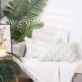 thumbnail image 6 of REGALWOVEN Set of 2 Solid Color Cut Flower Checkered Throw Pillow Covers Soft Cozy Neutral Decorative Cushion Covers for Sofa Home Decor White 12" x 20", 6 of 6