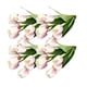 thumbnail image 1 of Naiovety 4X flores artificiales Real ramo falso boda tulipanes flor decorativa planta jardín arreglo Decoración Decoración blanco rosa, 1 of 6