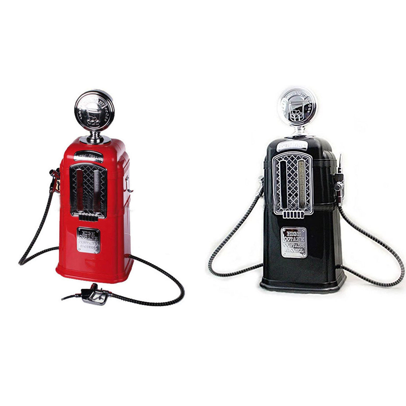 Retro Gas Station Beverage Drink Dispenser with Double Pumps Holds Up