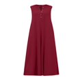 thumbnail image 1 of HBFAGFB Combinaisons pour Femmes Grande Taille Col Rond Décontracté Sans Manches Taille Haute Rouge Taille TG, 1 of 7