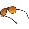 thumbnail image 4 of Retro Oversize Flat Top Aviator Sunglasses Blue Blocker Lens 64mm (Black / Orange), 4 of 4