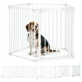 thumbnail image 1 of PawHut Dog Playpen Indoor for Small Medium Dogs with Door, White, 1 of 10