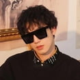 thumbnail image 5 of Fashion Flat Top Square Sunglasses Vintage Oversized Square Sun Glasses For Women Men Outdoor Streetwear Glasses Anti-UV Shades Goggles UV400, 5 of 9