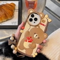 thumbnail image 5 of Kawaii Phone Cases Apply to iPhone 14 Pro,Cute 3D Cartoon Bear Phone Cover Soft Silicone Funny Love Balloon Bear Case for Women Girls Shockproof Protective Cover for iPhone 14 Pro, 5 of 15