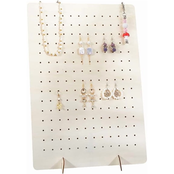 1 Set Wooden Pegboard Display Stand Earring Display Stands Earring Display Rack Wood Jewelry Storage Rack for Counter Tabletop Display Supplies for DIY