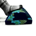 thumbnail image 5 of Tropical Foot Rest, Exotic Leaves and Flowers Blooming Hawaiian Foliage Botanical Pattern, Non-Slip Backing Adjustable Ergonomic Memory Foam Leg Support for Office, Indigo and Multicolor, by Ambesonne, 5 of 5