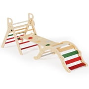 BlueWood Pikler Triangle Set 8-in-1 Foldable Wooden Indoor Jungle Gym