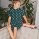 thumbnail image 4 of Balery Green Vintage Peacock Conjunto de Pijama Infantil de Manga Corta con Estampado – Ropa de Dormir de Algodón Suave-XX-Large, 4 of 6