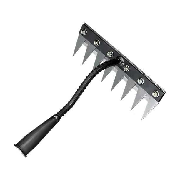 Arrancador de Malezas Extractor Manual de Hierbas Removedor con Garra para Aflojar Tierra y Herramienta Metálica Mango Ergonómico Apto para Huerto 8 dientes