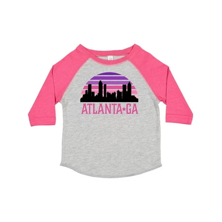 

Inktastic Atlanta Georgia Retro Sunset Skyline Gift Toddler Toddler Girl T-Shirt