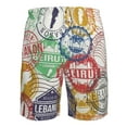 thumbnail image 6 of Disketp Men'S Swim Trunks Hawaiian Breathable Surf Beach Swimsuits Mesh Lining Beach Shorts With Pockets-Travel Stamp, 6 of 9
