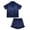 style 5, variant on NIPAXO Girls Pajamas Set Short Sleeve Button-Down Silk Satin Sleepwear with White Piping for Toddler and Kids