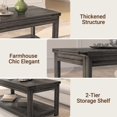 thumbnail image 6 of Aheaplus 43.3" Farmhouse Coffee Table with Storage Shelf, Rustic Wood Center Table for Living Room,Gray Oak, 6 of 7