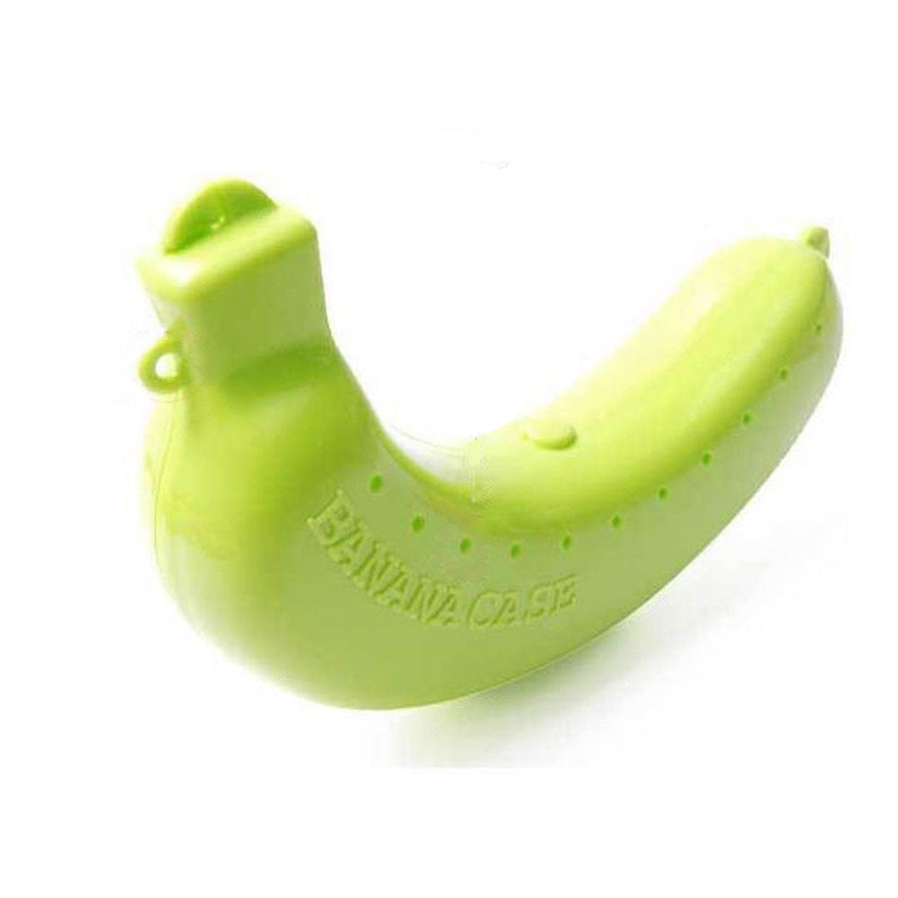 Banana Protector Case Container Trip Outdoor Lunch Fruit Box Storage Holder Green