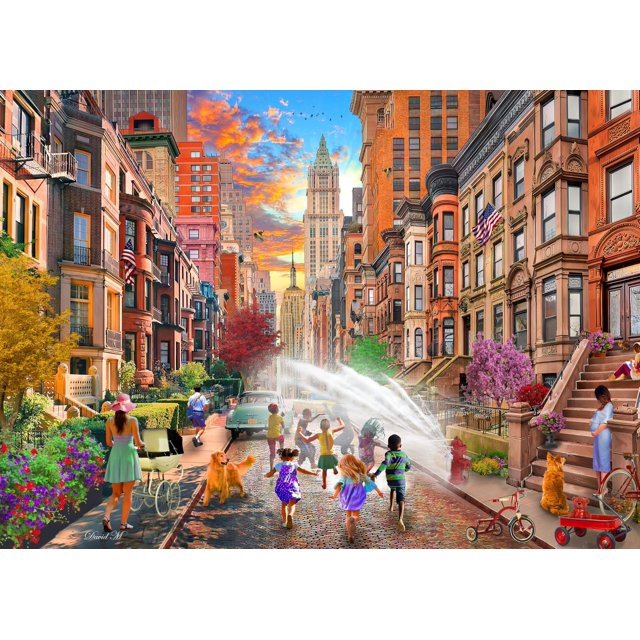 Rompecabezas Ceaco David Maclean Hot Summer Days NYC 1000 piezas