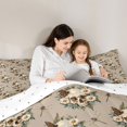 thumbnail image 4 of Homewish Halloween Skull Full Size Comforter Sets,Flowers Butterfly Dragonflies Bedding Comforter Set,Beige,Reversible,3 Pieces,1 Comforter and 2 Pillowcases, 4 of 7