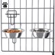 thumbnail image 3 of AURORA TRADE - 2 cuencos colgantes para mascotas, de acero inoxidable, antiderrames, para comida y agua, con gancho para perros y gatos en jaulas., 3 of 6